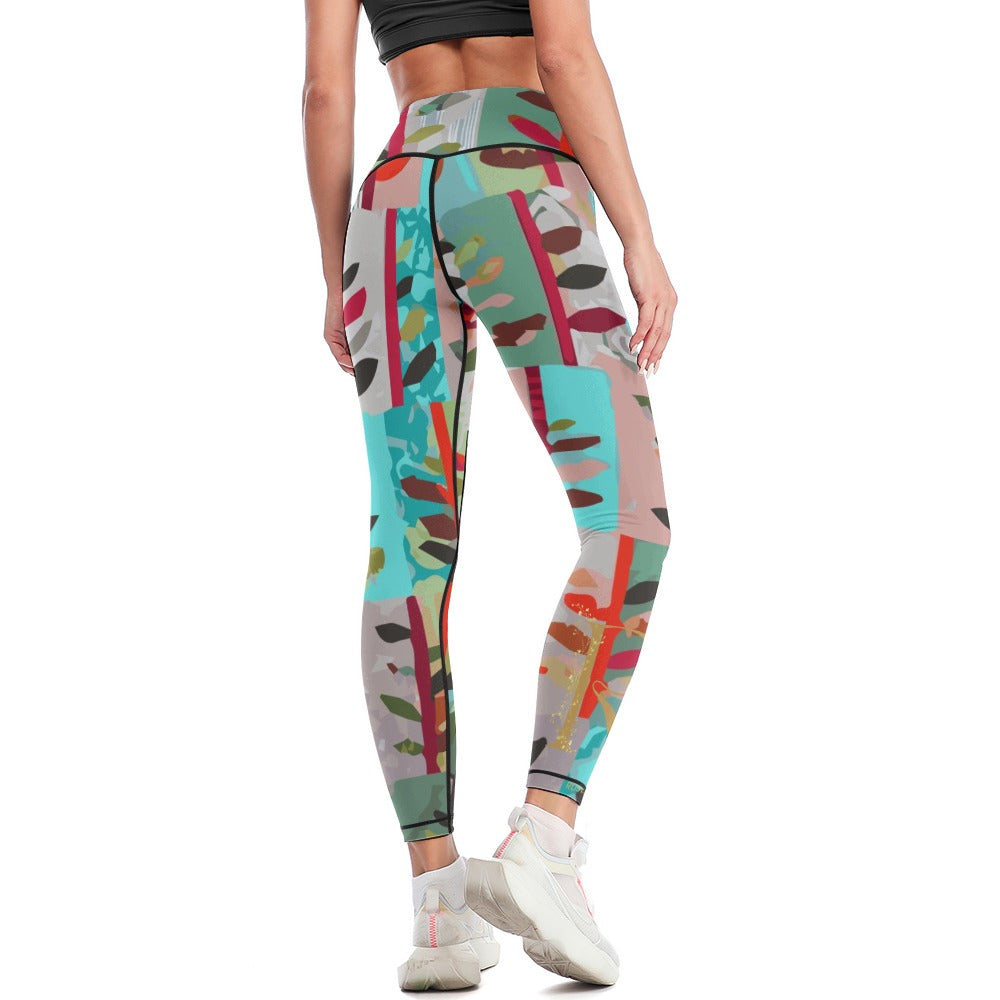 legging pour femme de yoga - Roses