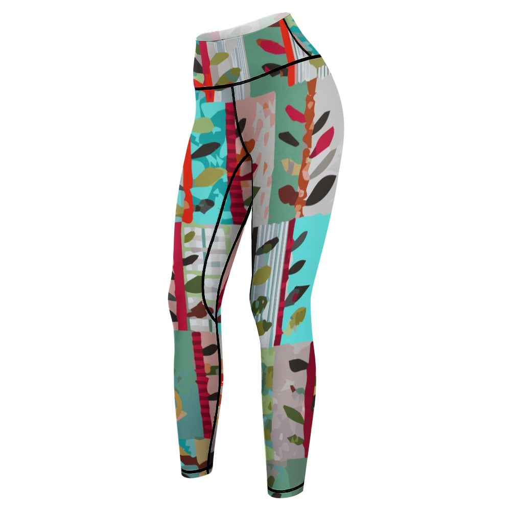 legging pour femme de yoga - Roses