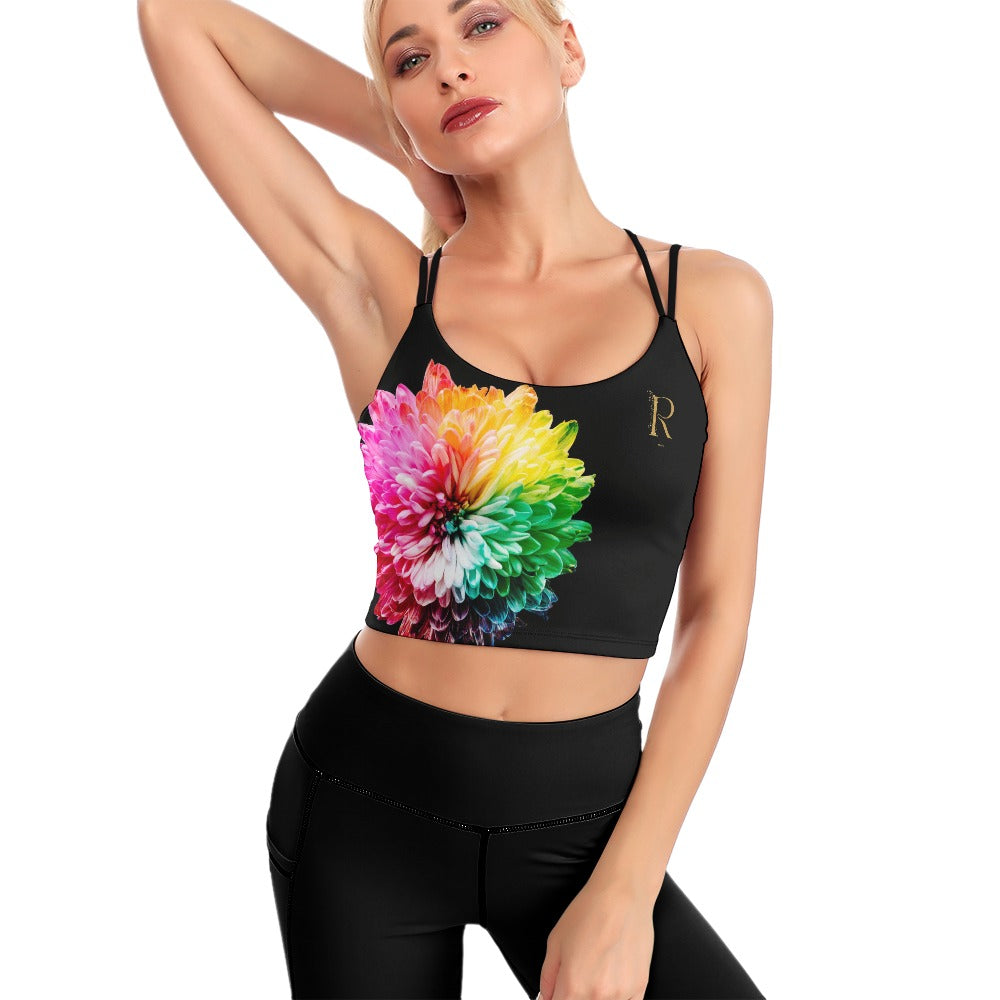 Cute Cropped Yoga Tops for Women - Roses