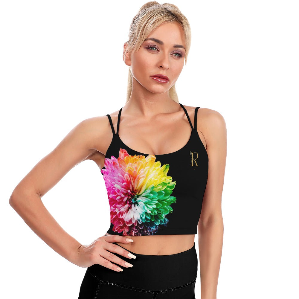 Cute Cropped Yoga Tops for Women - Roses
