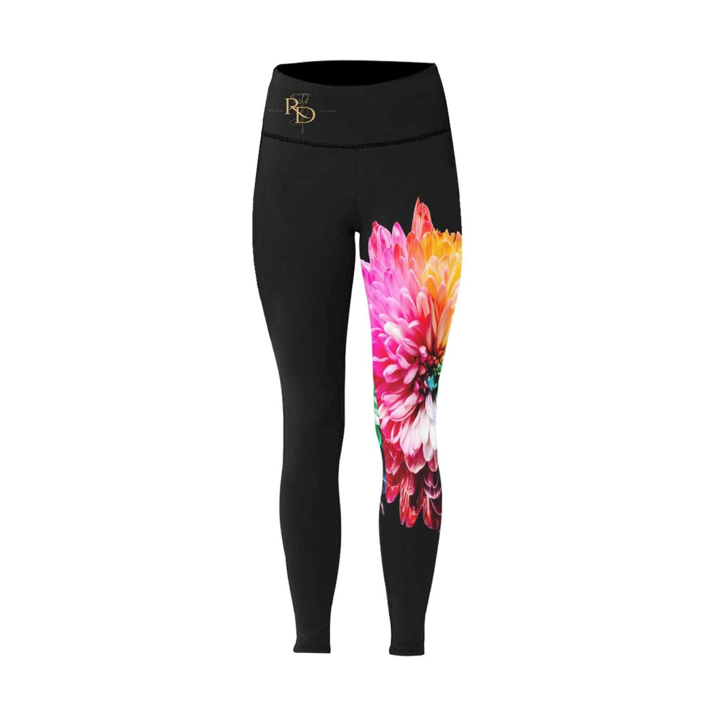 Women's High-Waisted Leggings (Model L36) - Roses