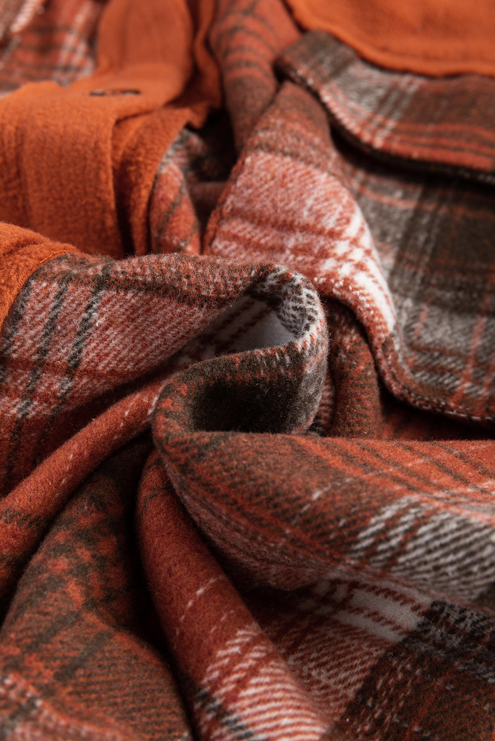 Veste boutonnée kaki à motif écossais