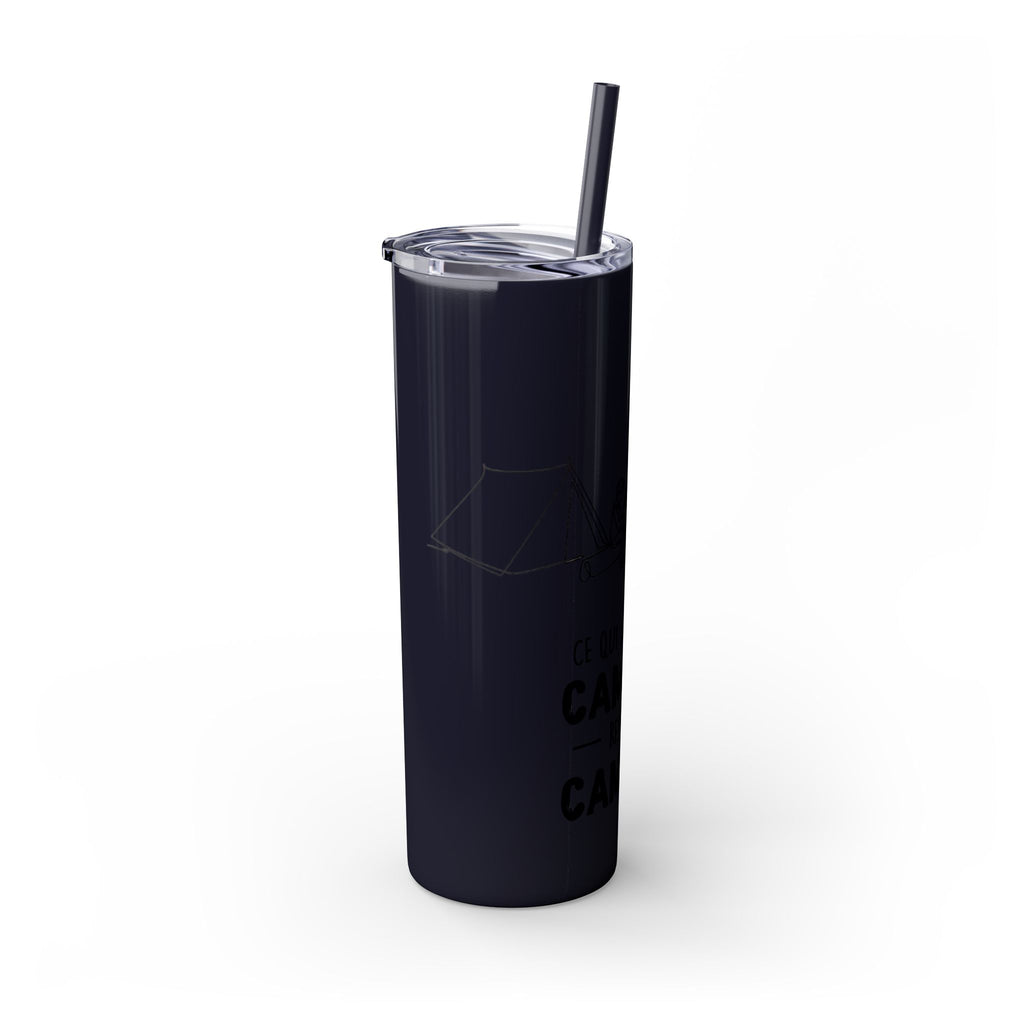 Camping Skinny Tumbler with Straw - 20oz Adventure Travel Mug for Outdoor Lovers