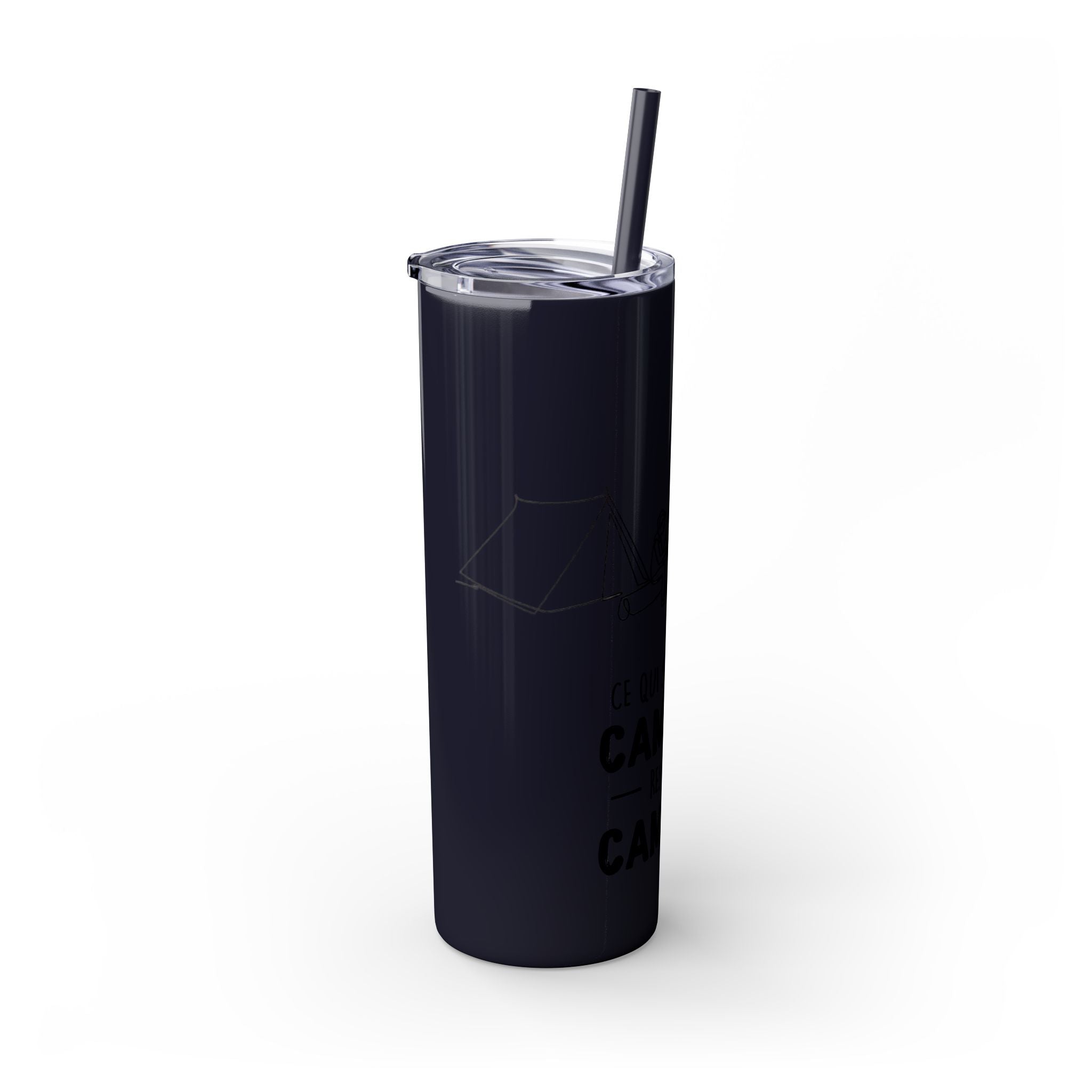 Camping Skinny Tumbler with Straw - 20oz Adventure Travel Mug for Outdoor Lovers