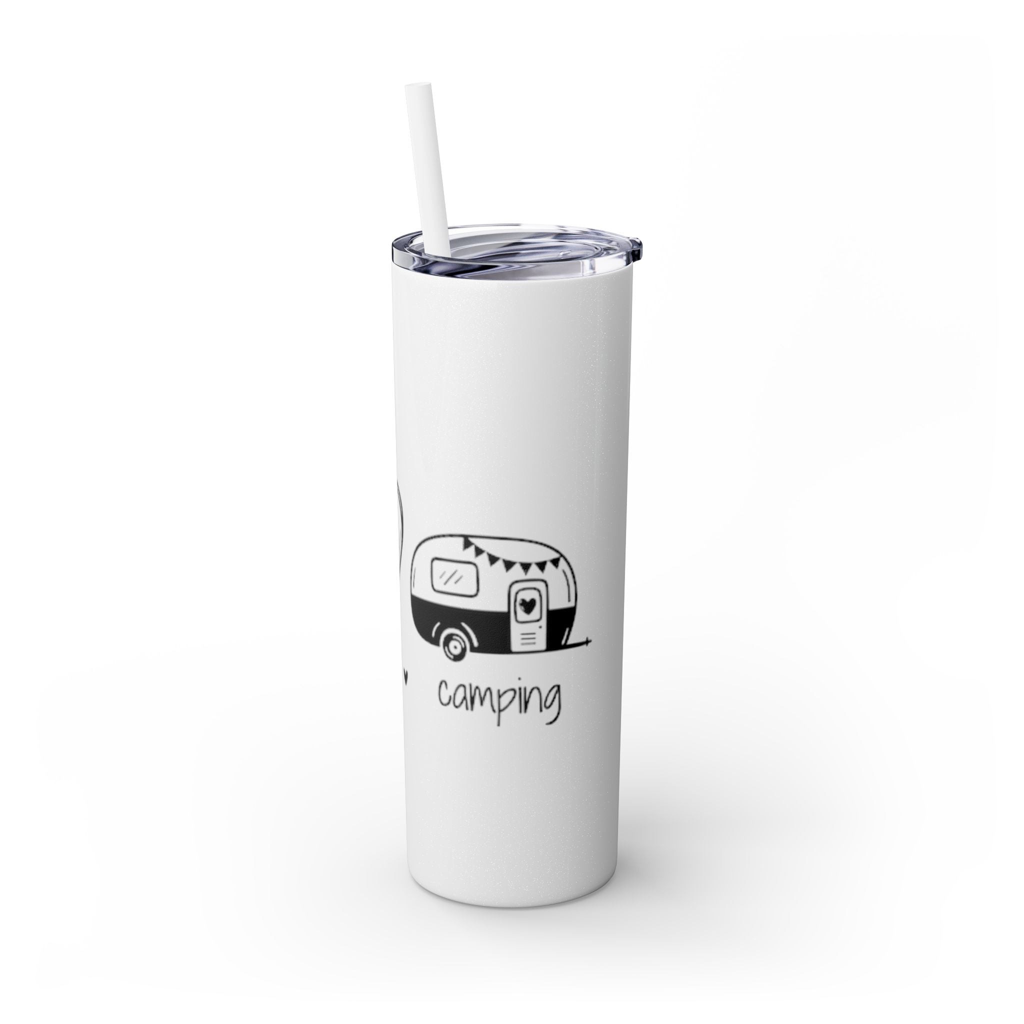 Peace & Love Skinny Tumbler with Straw, 20oz - Stylish Travel Mug for Water, Juice, and Smoothies - Roses