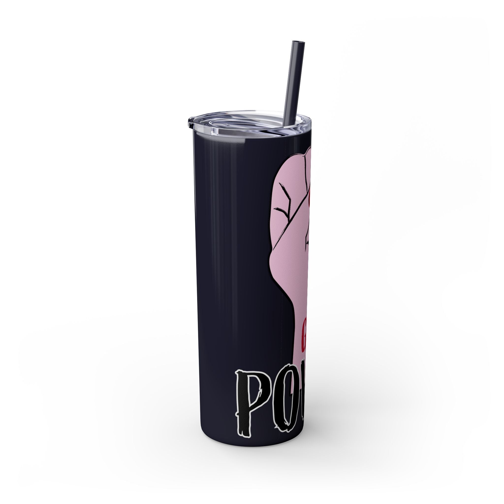 Empowered Girl Power Skinny Tumbler with Straw, 20oz