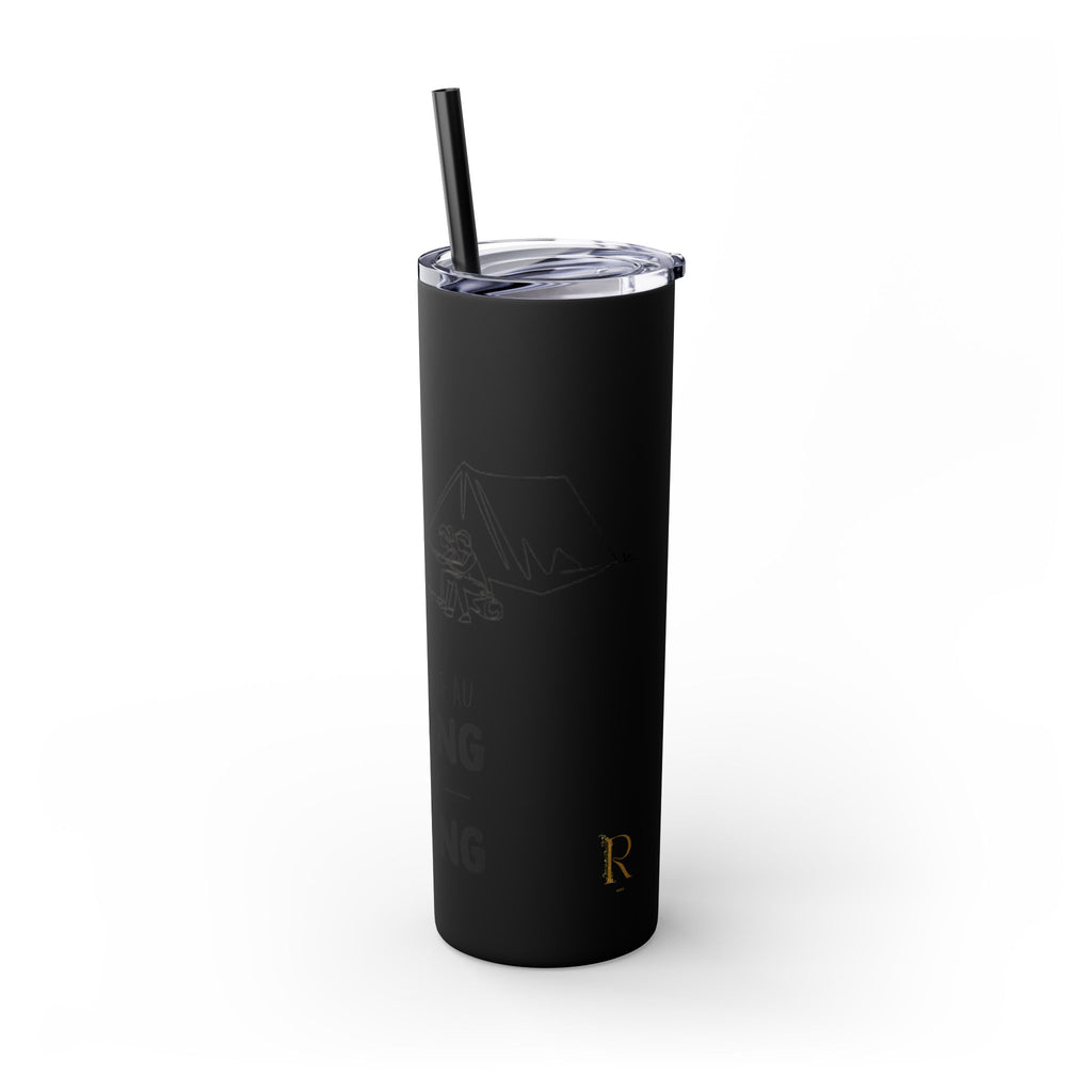 Camping Skinny Tumbler with Straw - 20oz Adventure Travel Mug for Outdoor Lovers