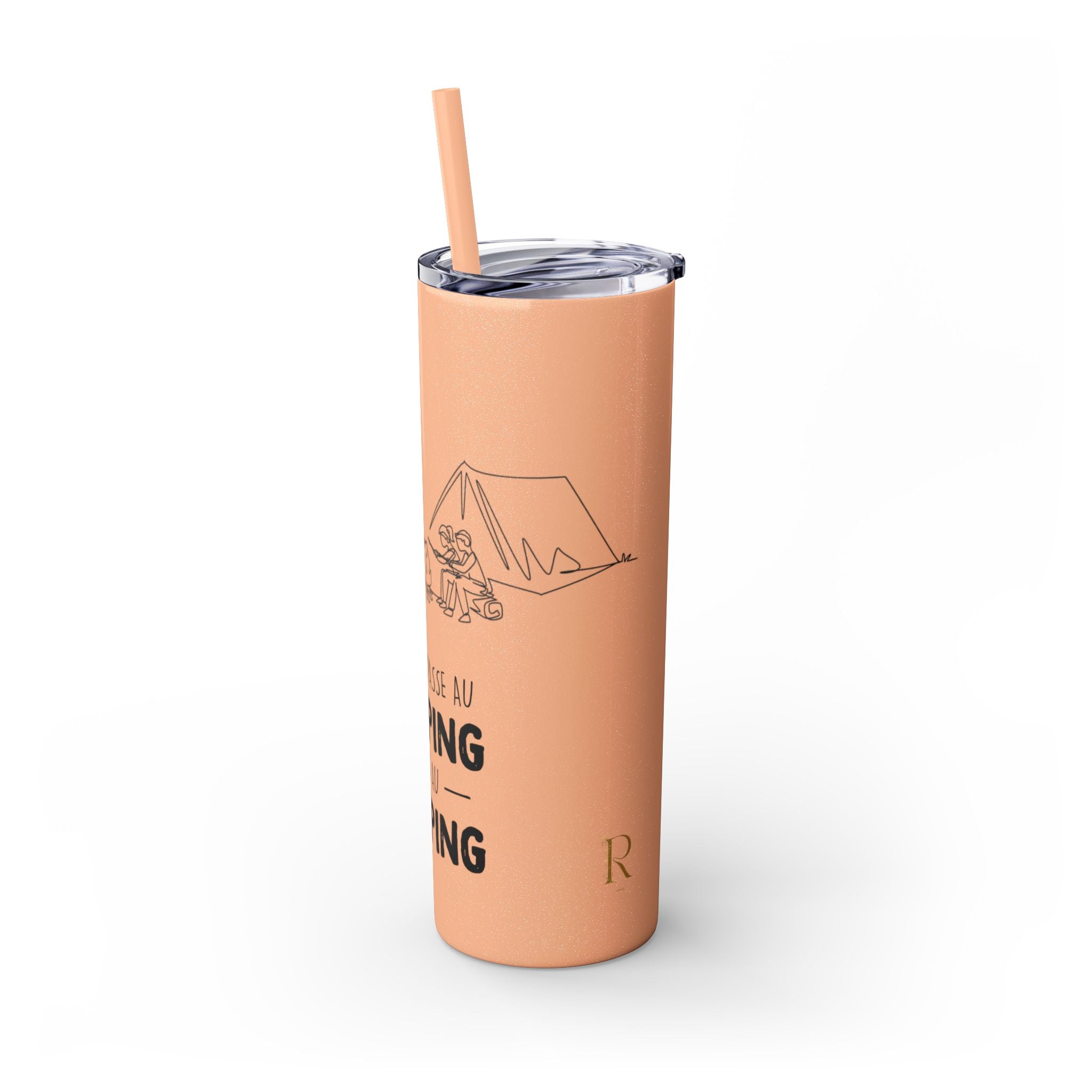 Camping Skinny Tumbler with Straw - 20oz Adventure Travel Mug for Outdoor Lovers
