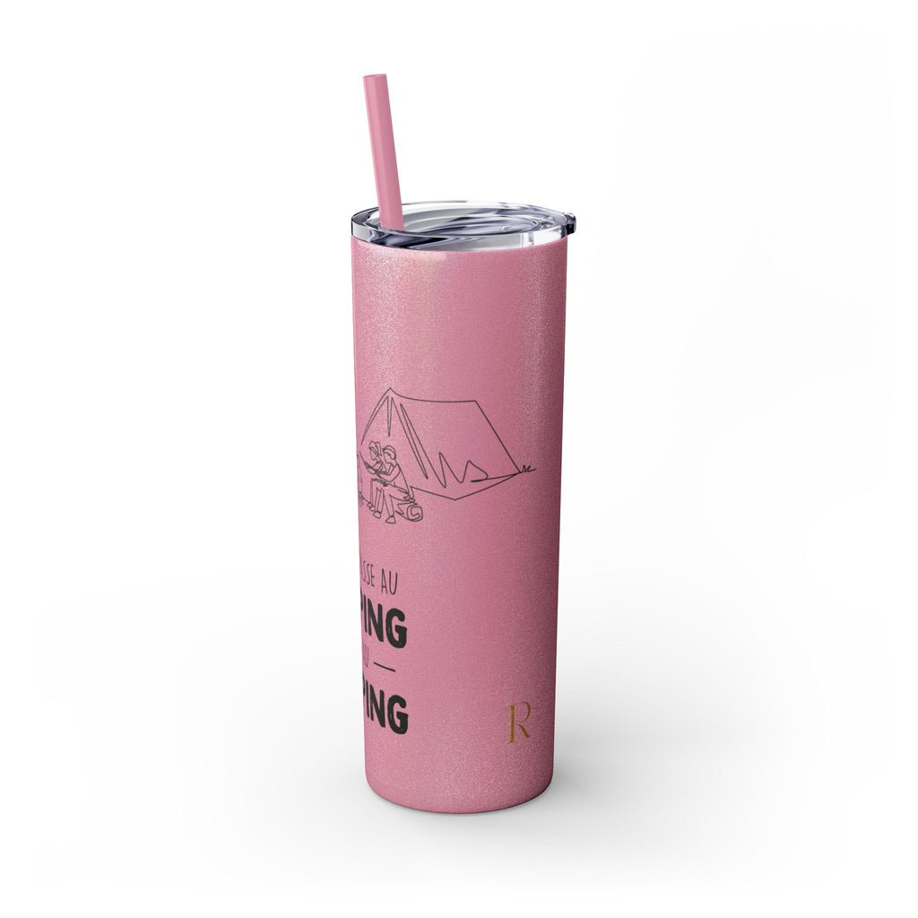 Camping Skinny Tumbler with Straw - 20oz Adventure Travel Mug for Outdoor Lovers