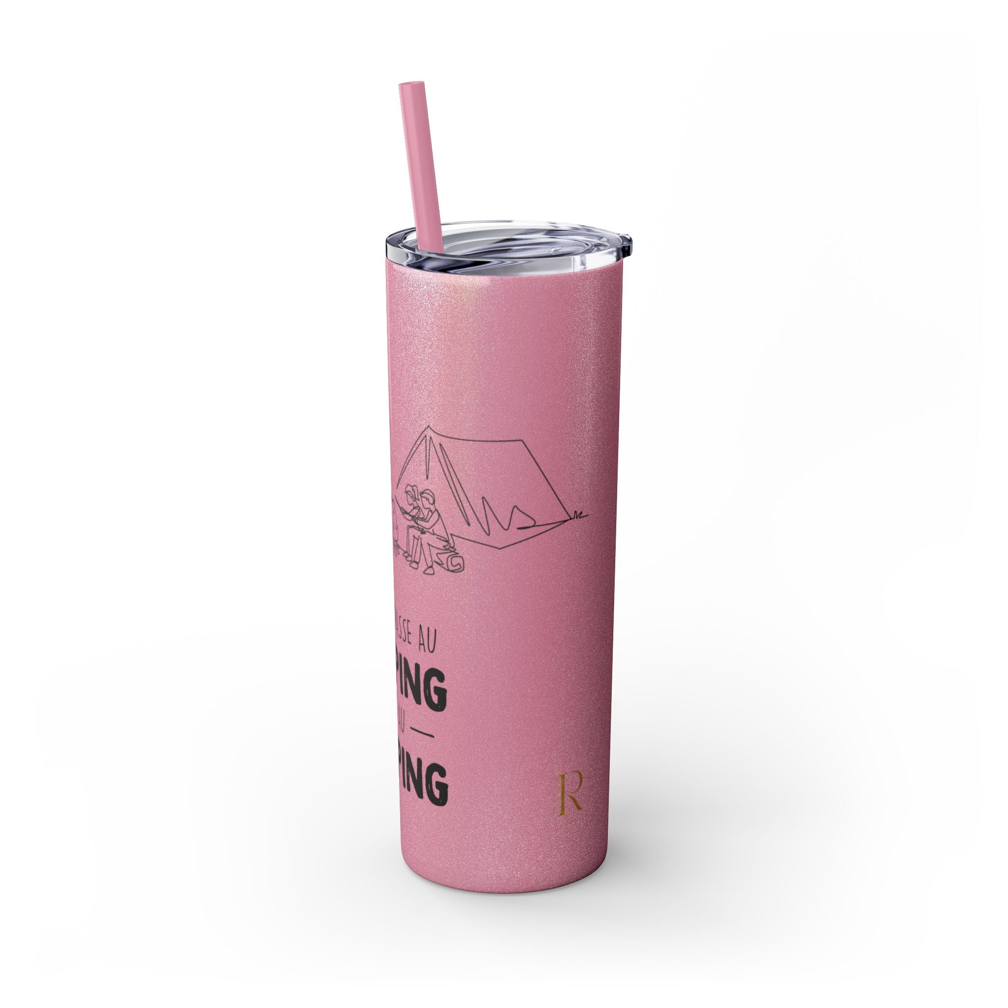 Camping Skinny Tumbler with Straw - 20oz Adventure Travel Mug for Outdoor Lovers