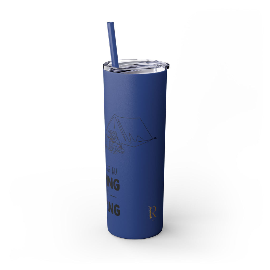 Camping Skinny Tumbler with Straw - 20oz Adventure Travel Mug for Outdoor Lovers