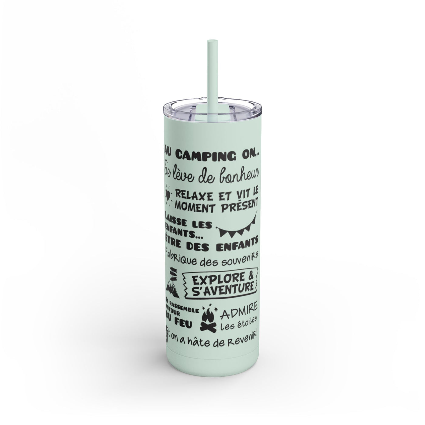 Outdoor Adventure Tumbler - 20oz Skinny Matte Drinkware with Inspirational Quotes - Roses