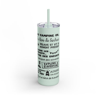 Outdoor Adventure Tumbler - 20oz Skinny Matte Drinkware with Inspirational Quotes - Roses