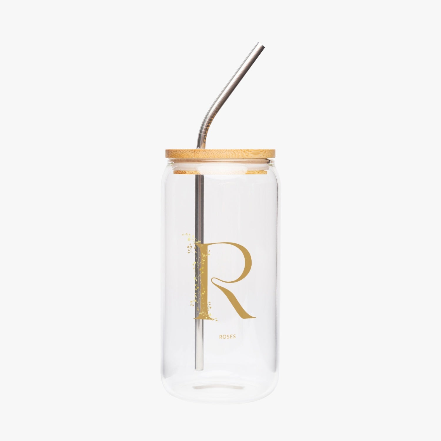 bouteille en verre - Roses