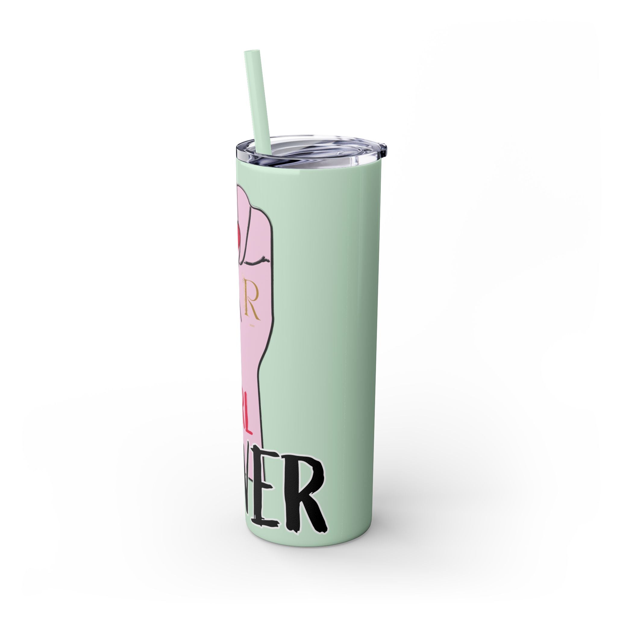 Empowered Girl Power Skinny Tumbler with Straw, 20oz