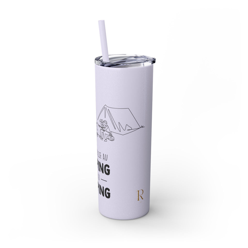 Camping Skinny Tumbler with Straw - 20oz Adventure Travel Mug for Outdoor Lovers