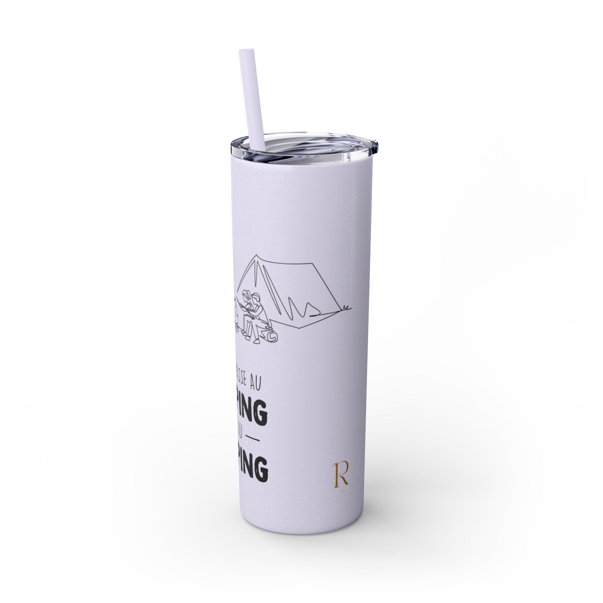 Camping Skinny Tumbler with Straw - 20oz Adventure Travel Mug for Outdoor Lovers
