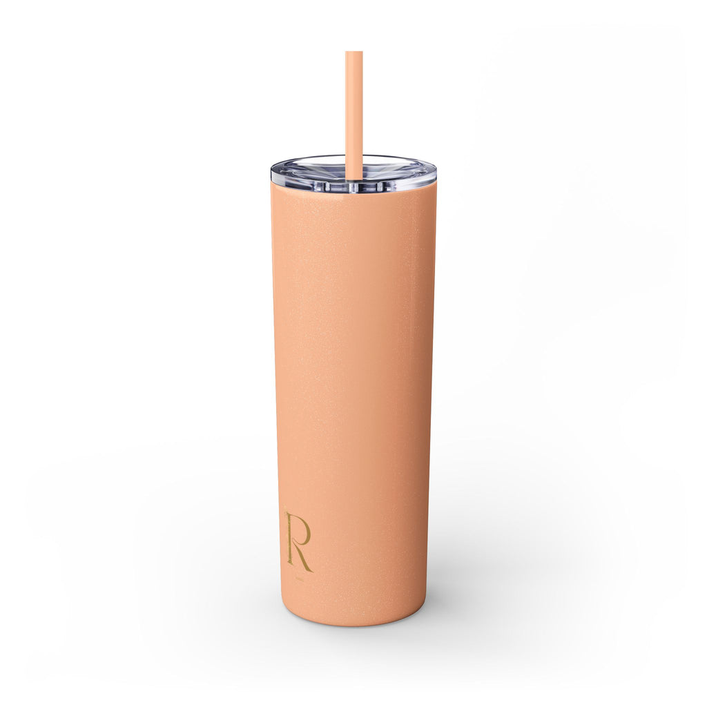 Adventure Camping Skinny Tumbler with Straw – 20oz Insulated Travel Cup for Outdoor Enthusiasts