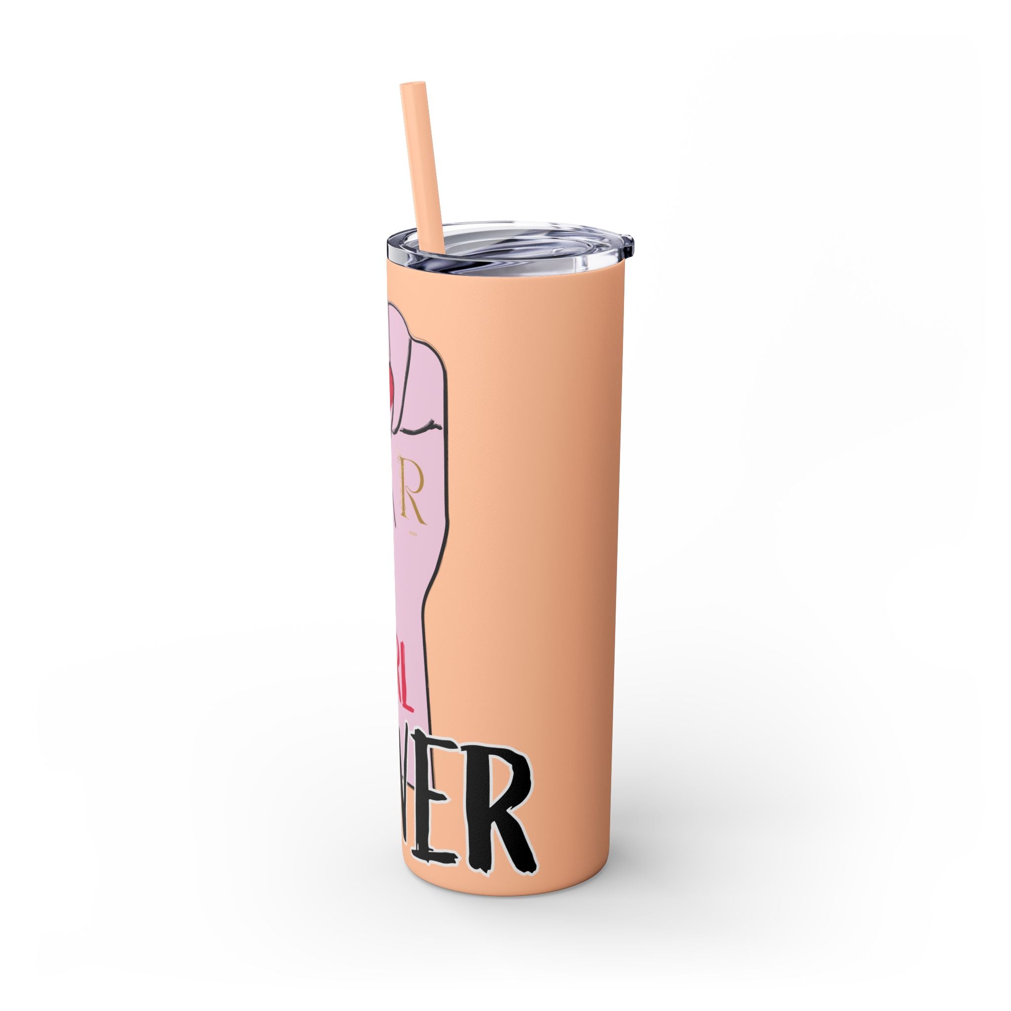 Empowered Girl Power Skinny Tumbler with Straw, 20oz