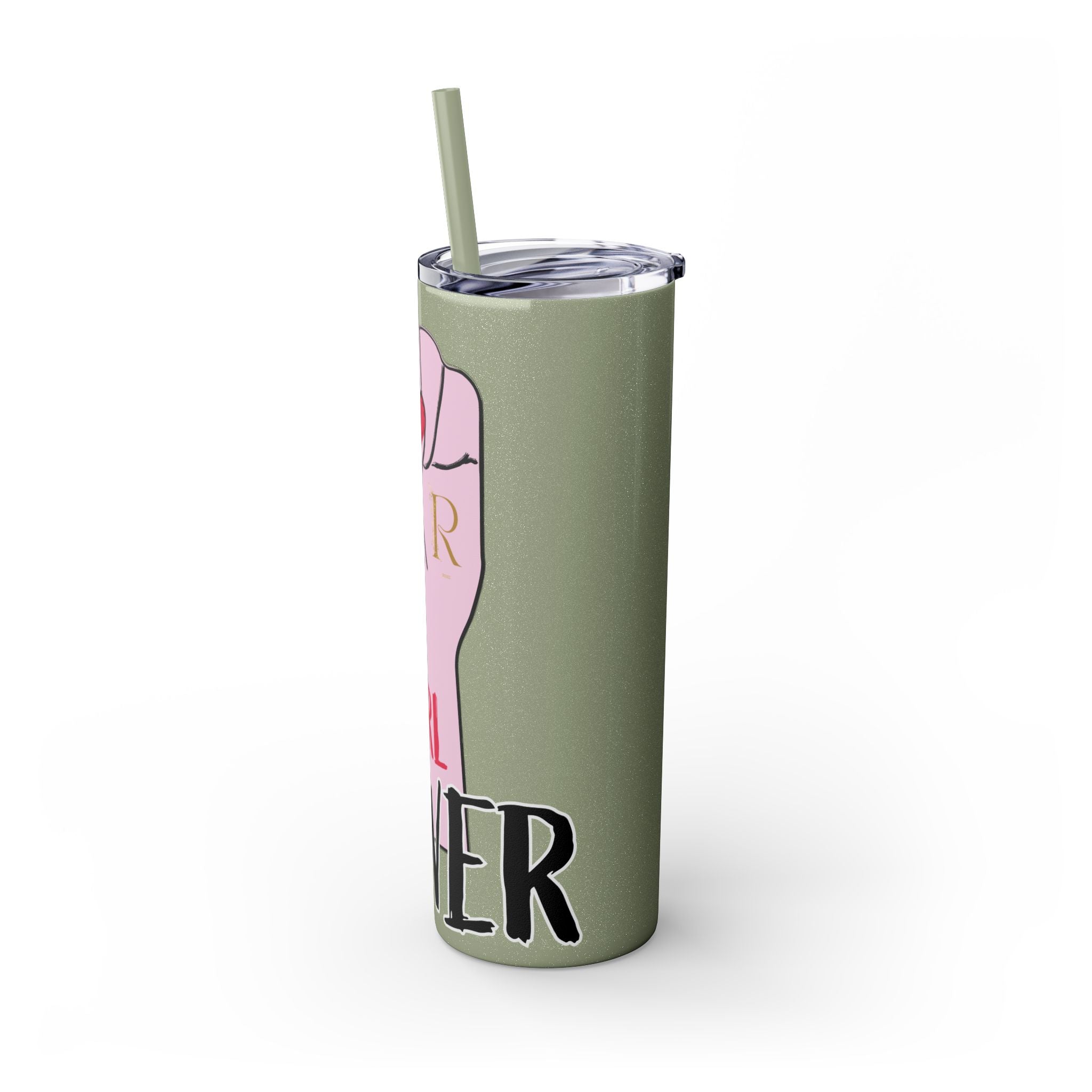 Empowered Girl Power Skinny Tumbler with Straw, 20oz