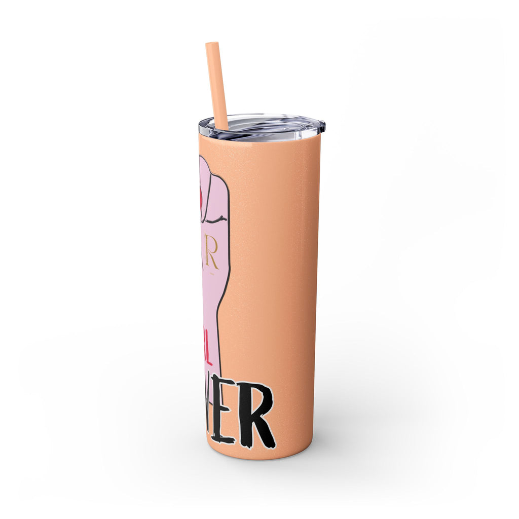 Empowered Girl Power Skinny Tumbler with Straw, 20oz