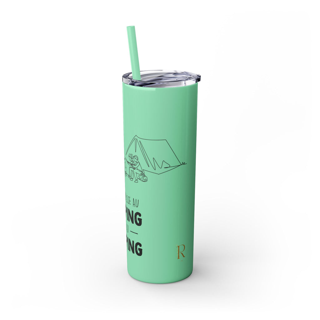 Camping Skinny Tumbler with Straw - 20oz Adventure Travel Mug for Outdoor Lovers