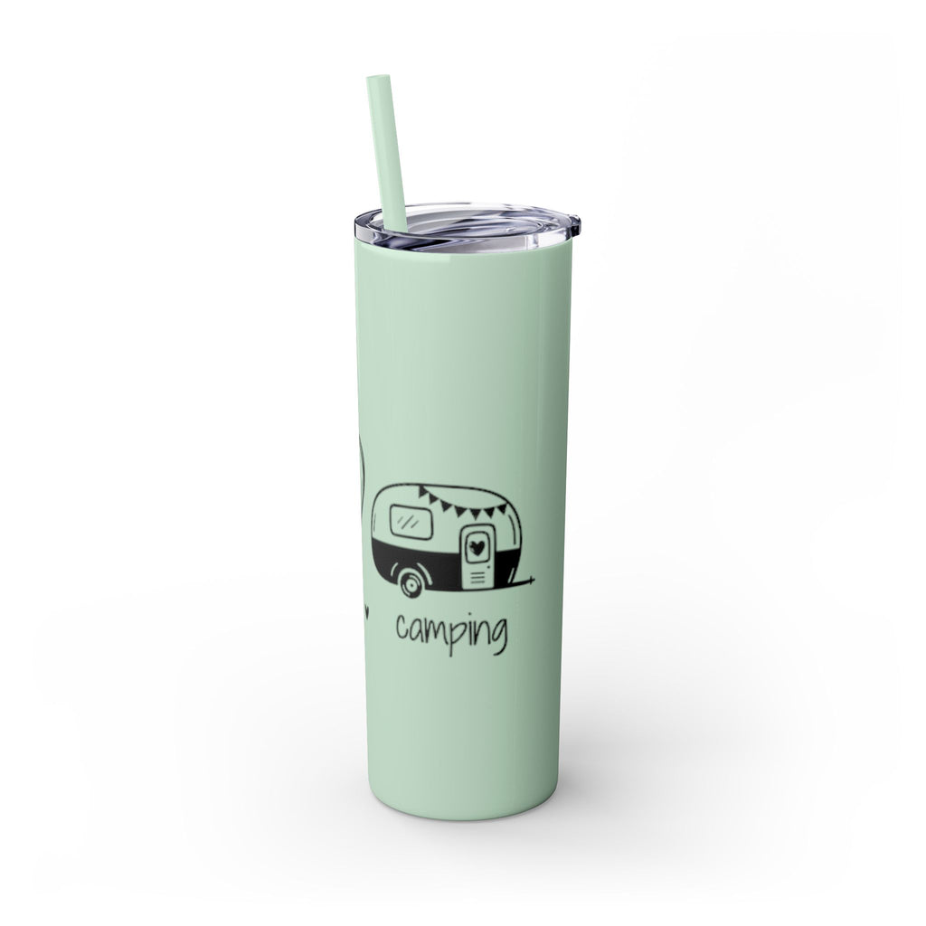 Peace & Love Skinny Tumbler with Straw, 20oz - Stylish Travel Mug for Water, Juice, and Smoothies - Roses
