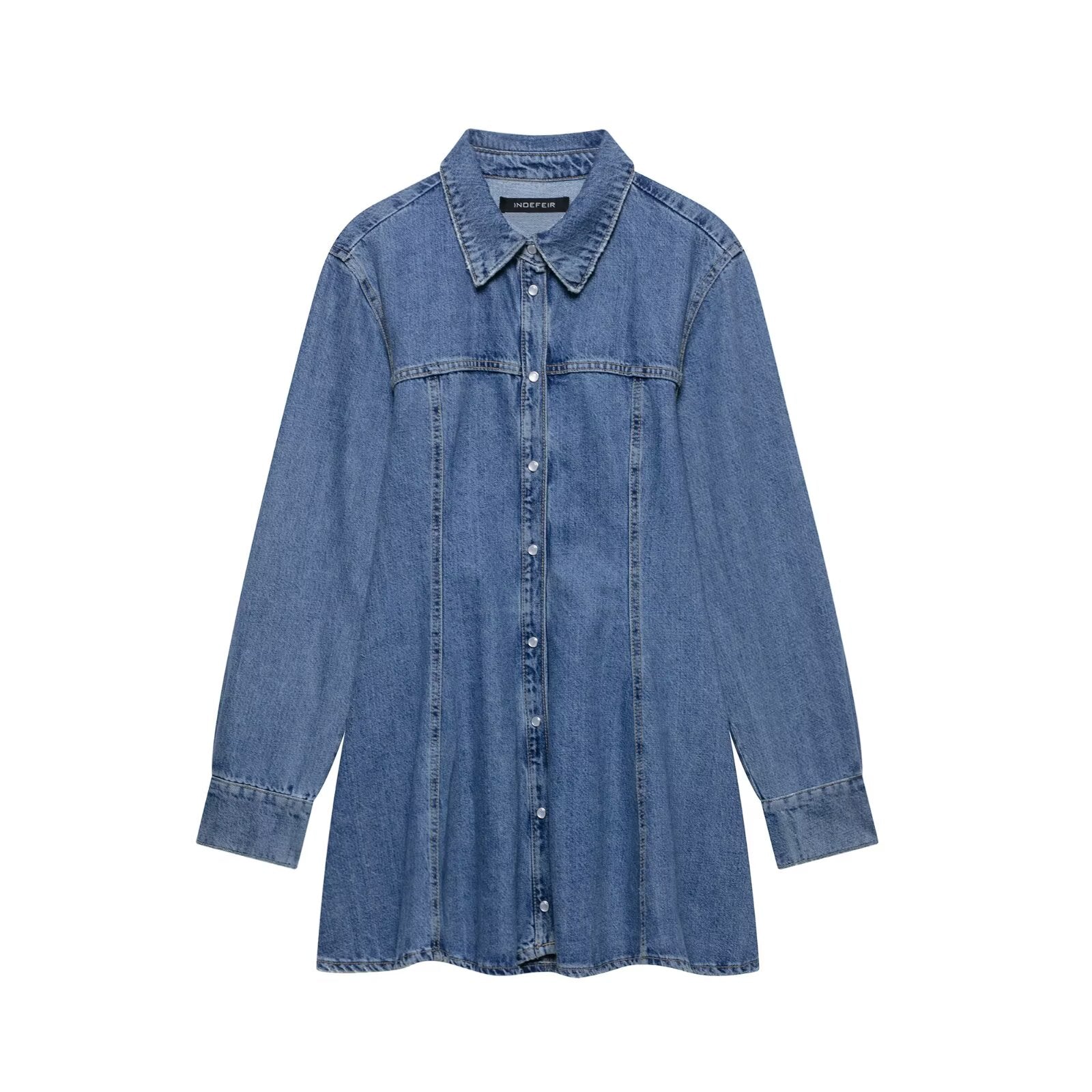 Spring Women Street Denim Mini Dress - Roses