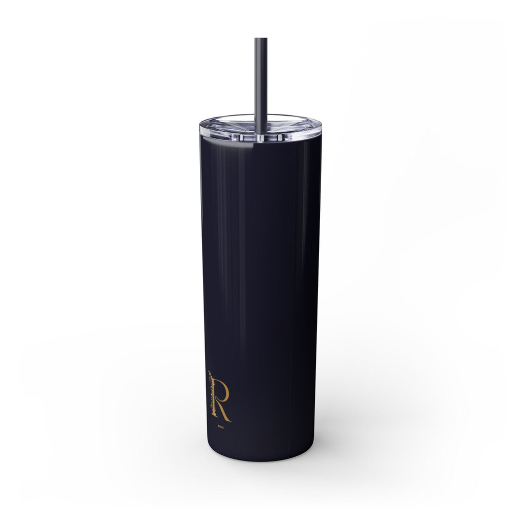Adventure Camping Skinny Tumbler with Straw – 20oz Insulated Travel Cup for Outdoor Enthusiasts