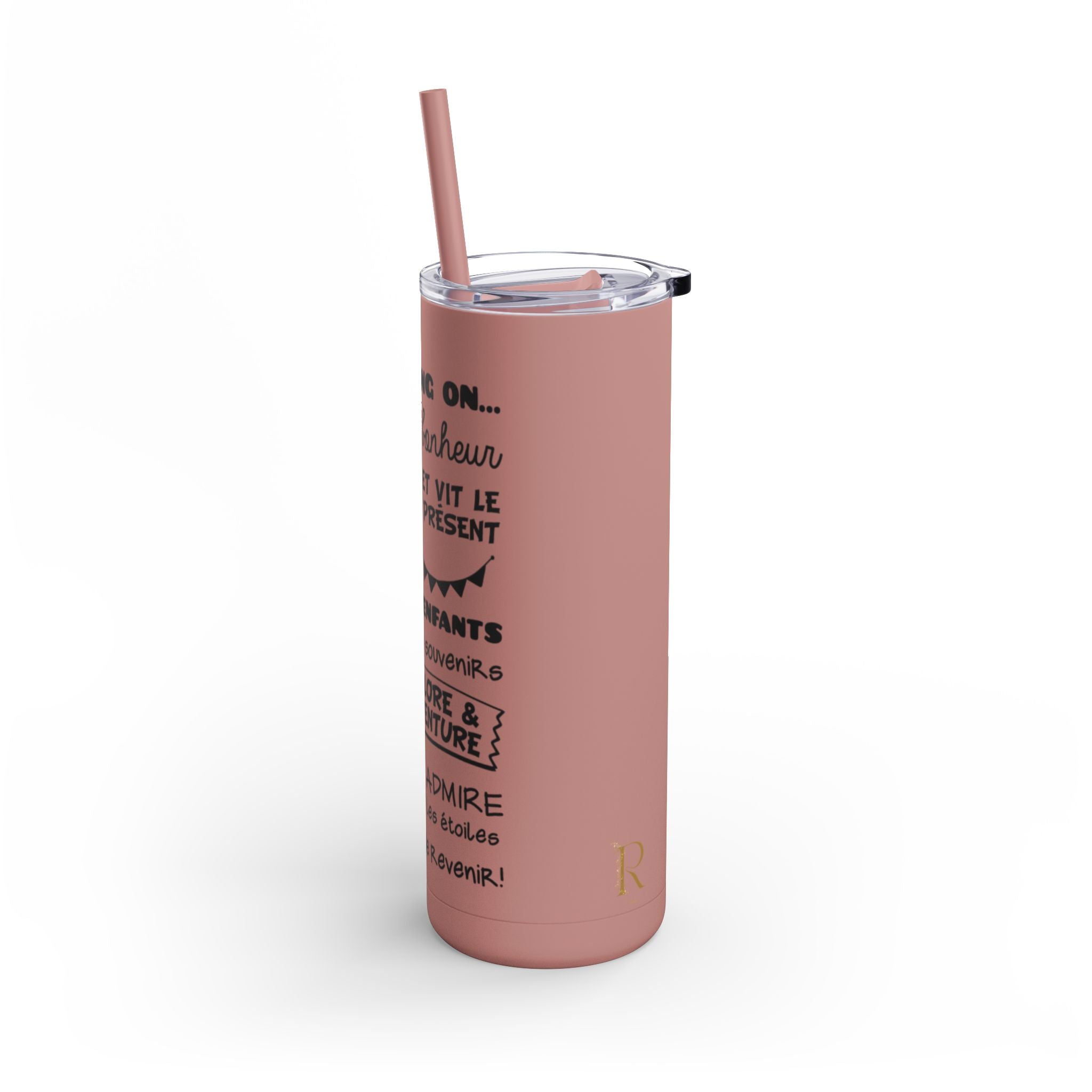 Outdoor Adventure Tumbler - 20oz Skinny Matte Drinkware with Inspirational Quotes - Roses