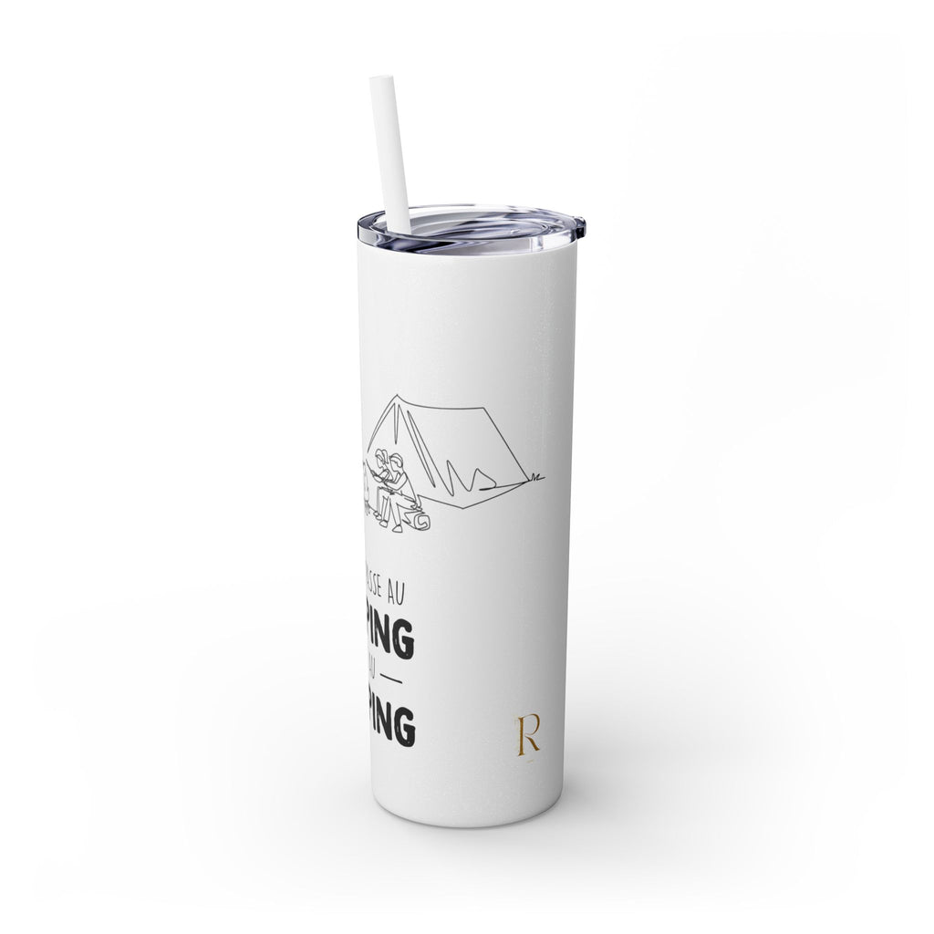 Camping Skinny Tumbler with Straw - 20oz Adventure Travel Mug for Outdoor Lovers - Roses