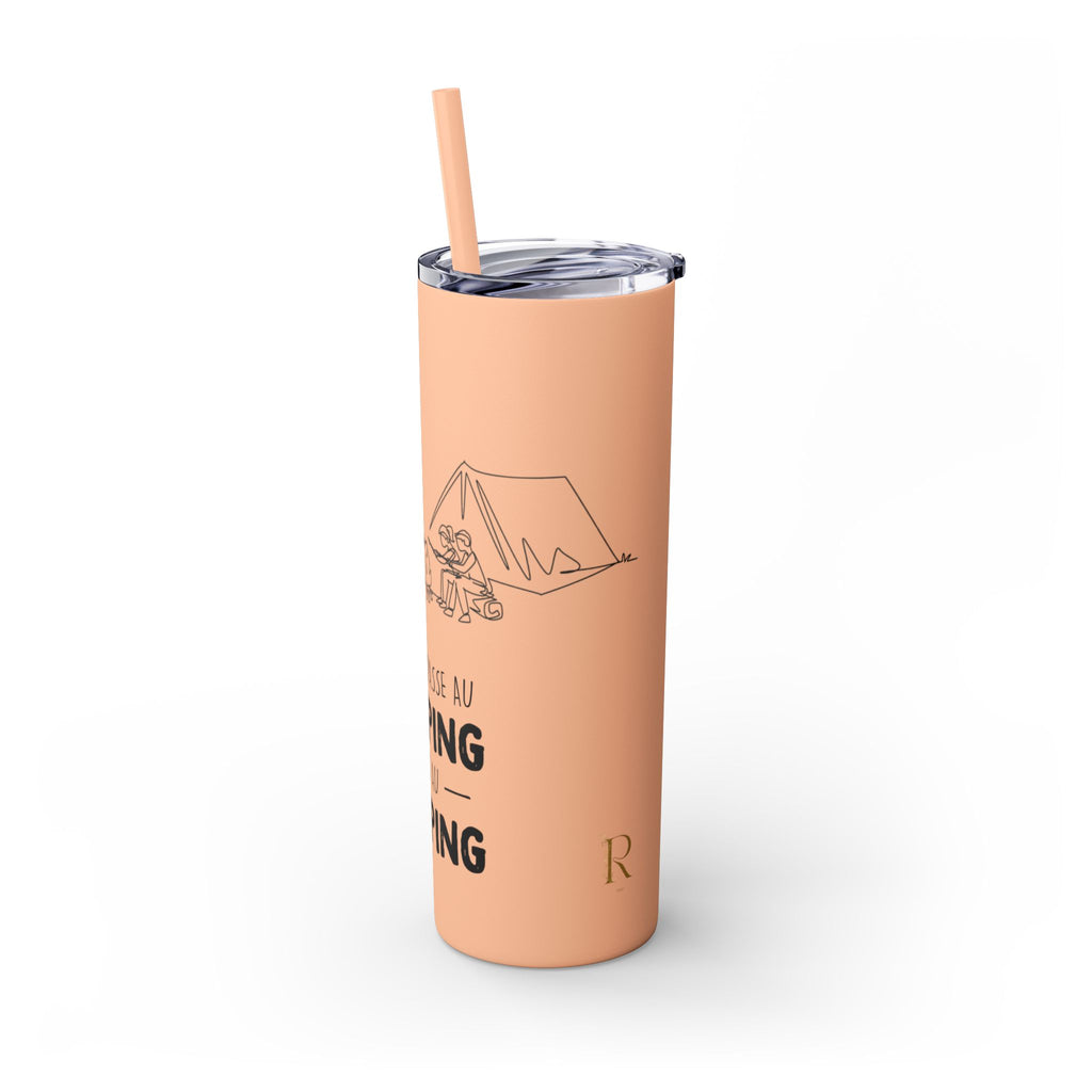 Camping Skinny Tumbler with Straw - 20oz Adventure Travel Mug for Outdoor Lovers