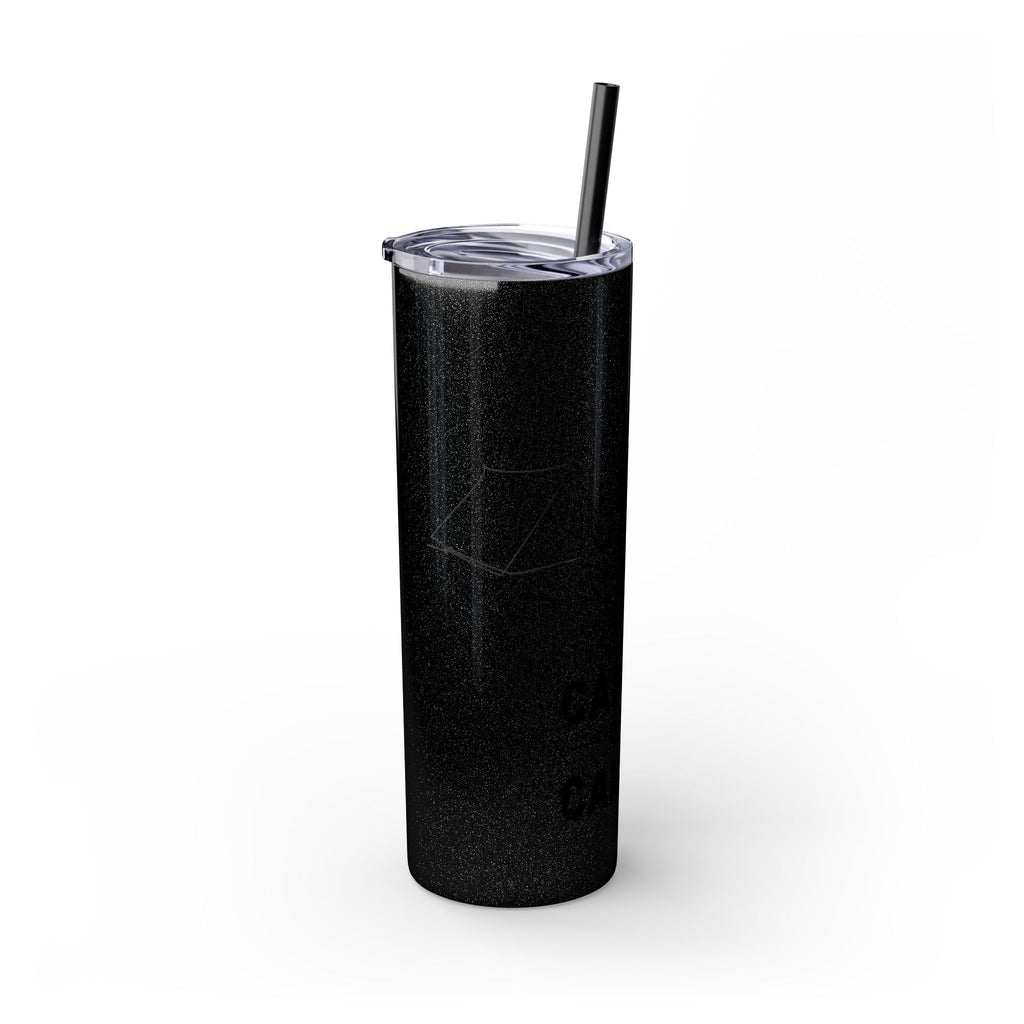 Camping Skinny Tumbler with Straw - 20oz Adventure Travel Mug for Outdoor Lovers - Roses