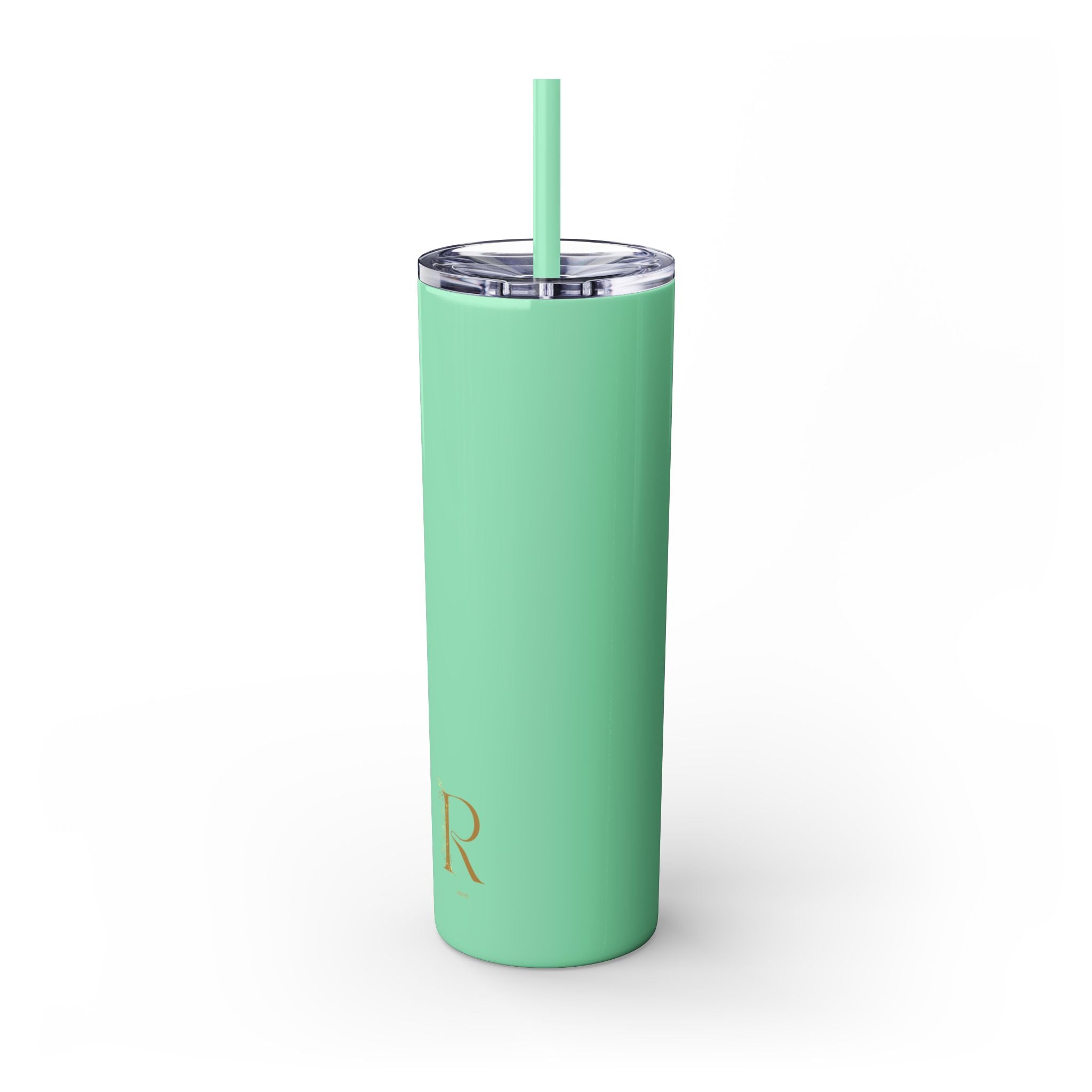 Adventure Camping Skinny Tumbler with Straw – 20oz Insulated Travel Cup for Outdoor Enthusiasts