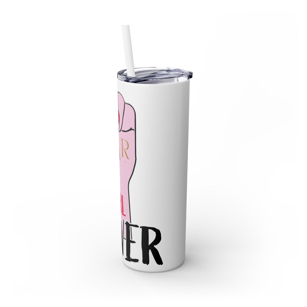Empowered Girl Power Skinny Tumbler with Straw, 20oz - Roses