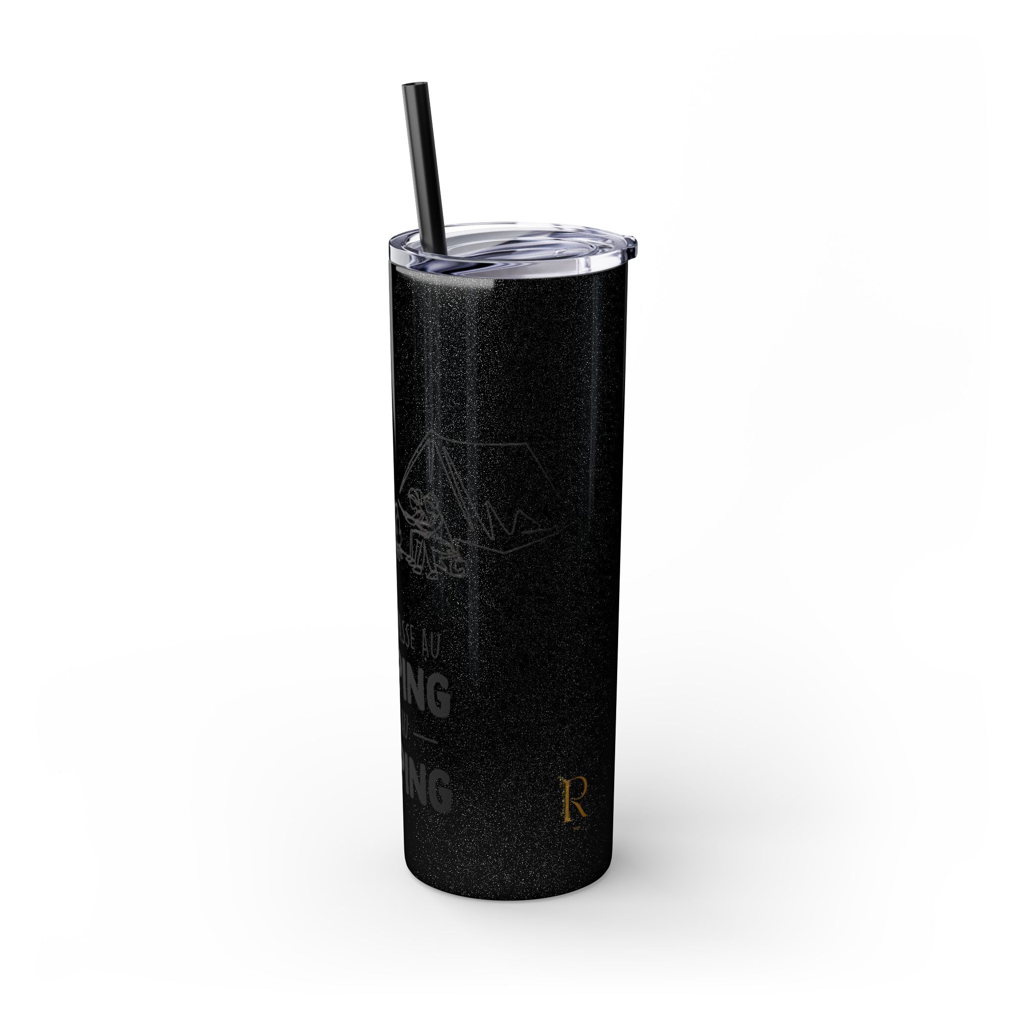Camping Skinny Tumbler with Straw - 20oz Adventure Travel Mug for Outdoor Lovers