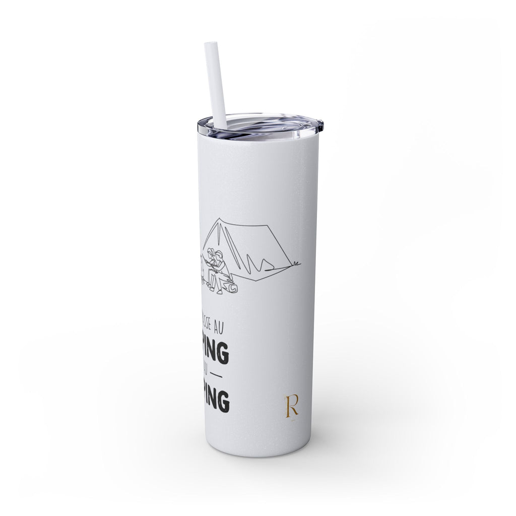 Camping Skinny Tumbler with Straw - 20oz Adventure Travel Mug for Outdoor Lovers