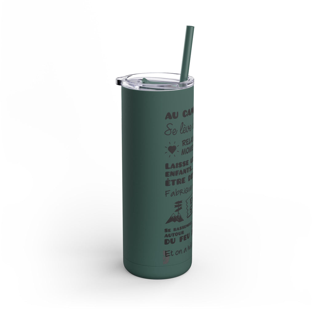 Outdoor Adventure Tumbler - 20oz Skinny Matte Drinkware with Inspirational Quotes - Roses