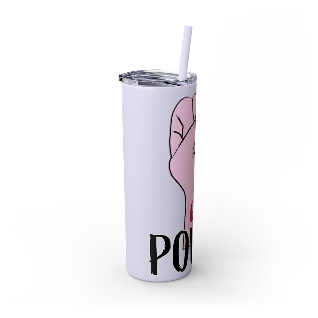 Empowered Girl Power Skinny Tumbler with Straw, 20oz