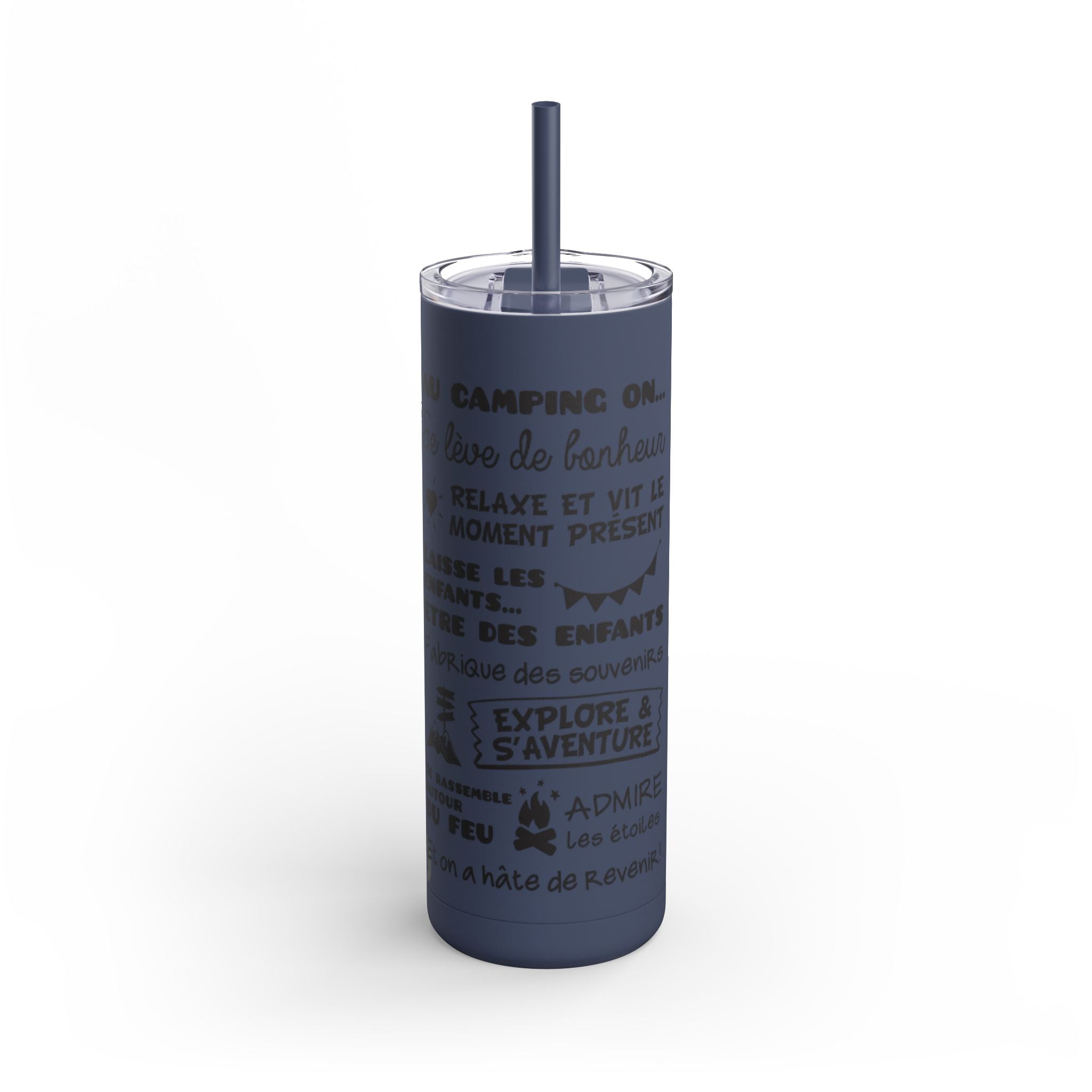 Outdoor Adventure Tumbler - 20oz Skinny Matte Drinkware with Inspirational Quotes - Roses