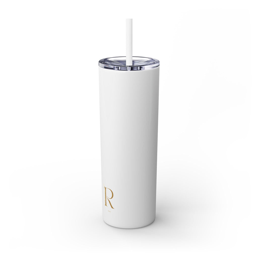 Adventure Camping Skinny Tumbler with Straw – 20oz Insulated Travel Cup for Outdoor Enthusiasts - Roses