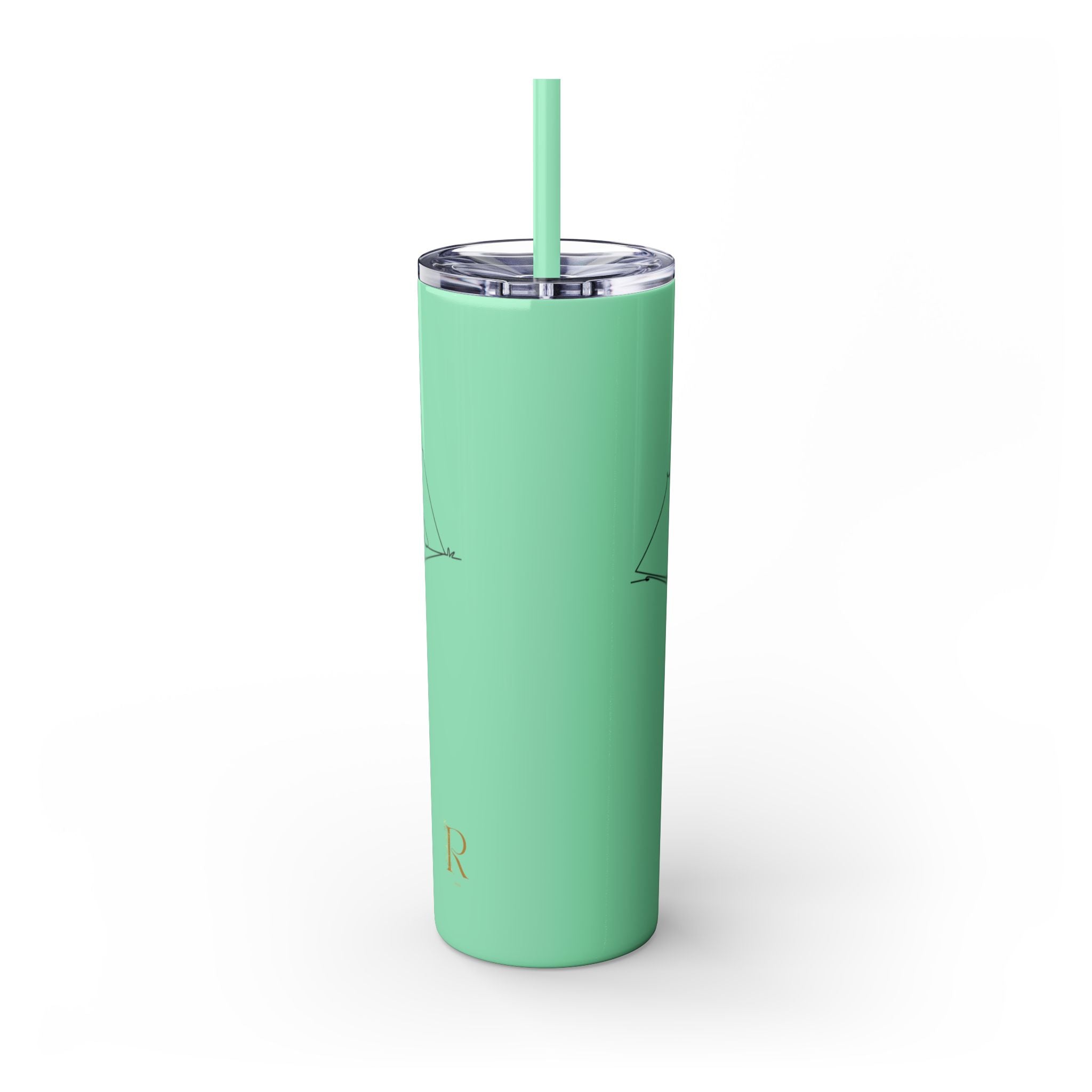 Camping Skinny Tumbler with Straw - 20oz Adventure Travel Mug for Outdoor Lovers