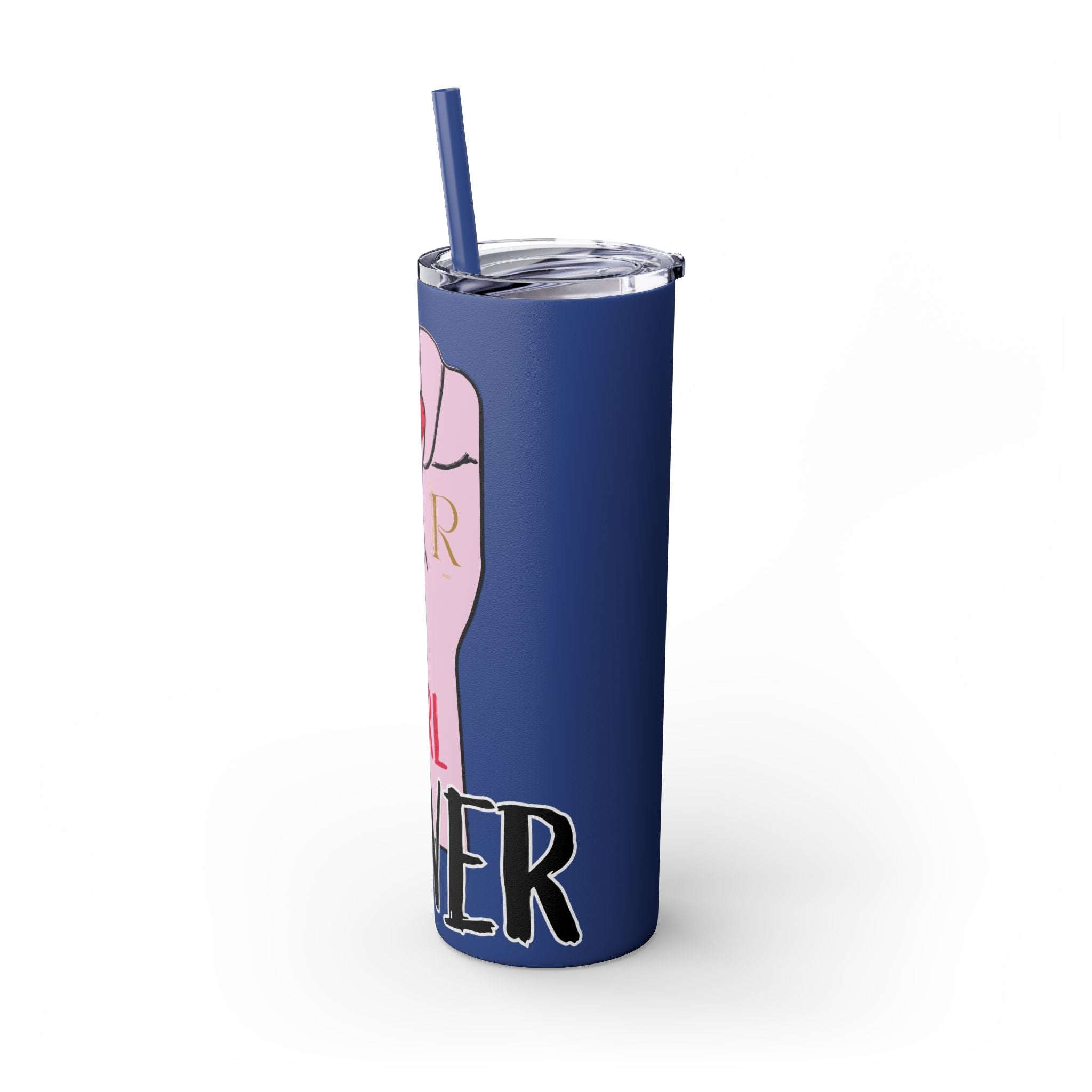 Empowered Girl Power Skinny Tumbler with Straw, 20oz