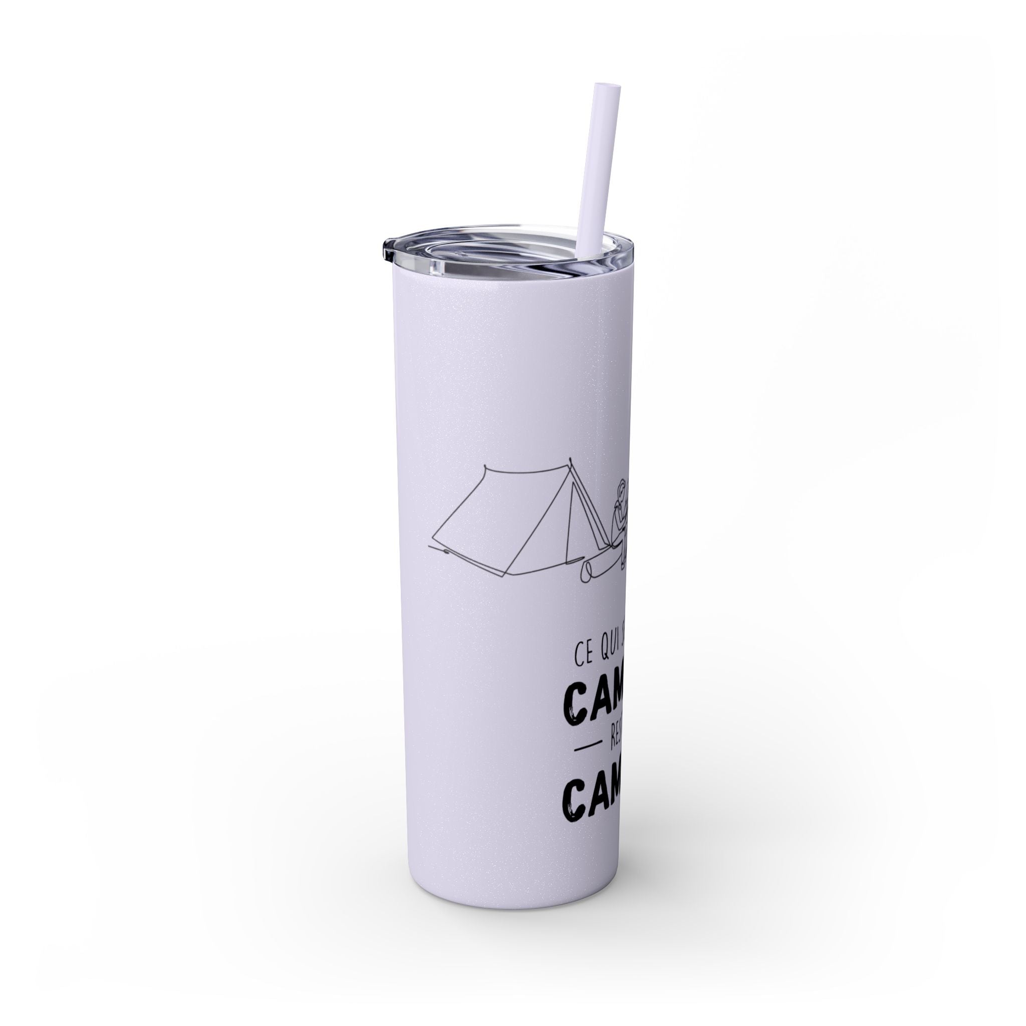 Camping Skinny Tumbler with Straw - 20oz Adventure Travel Mug for Outdoor Lovers