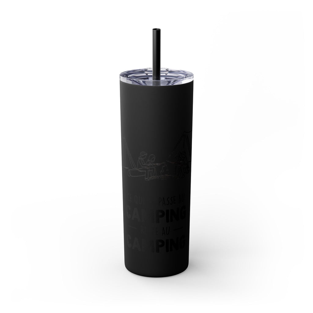 Camping Skinny Tumbler with Straw - 20oz Adventure Travel Mug for Outdoor Lovers - Roses