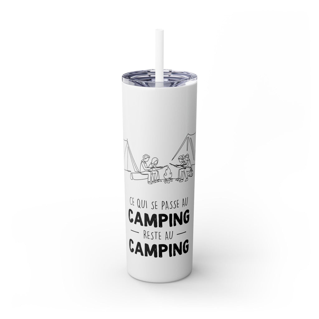 Camping Skinny Tumbler with Straw - 20oz Adventure Travel Mug for Outdoor Lovers - Roses