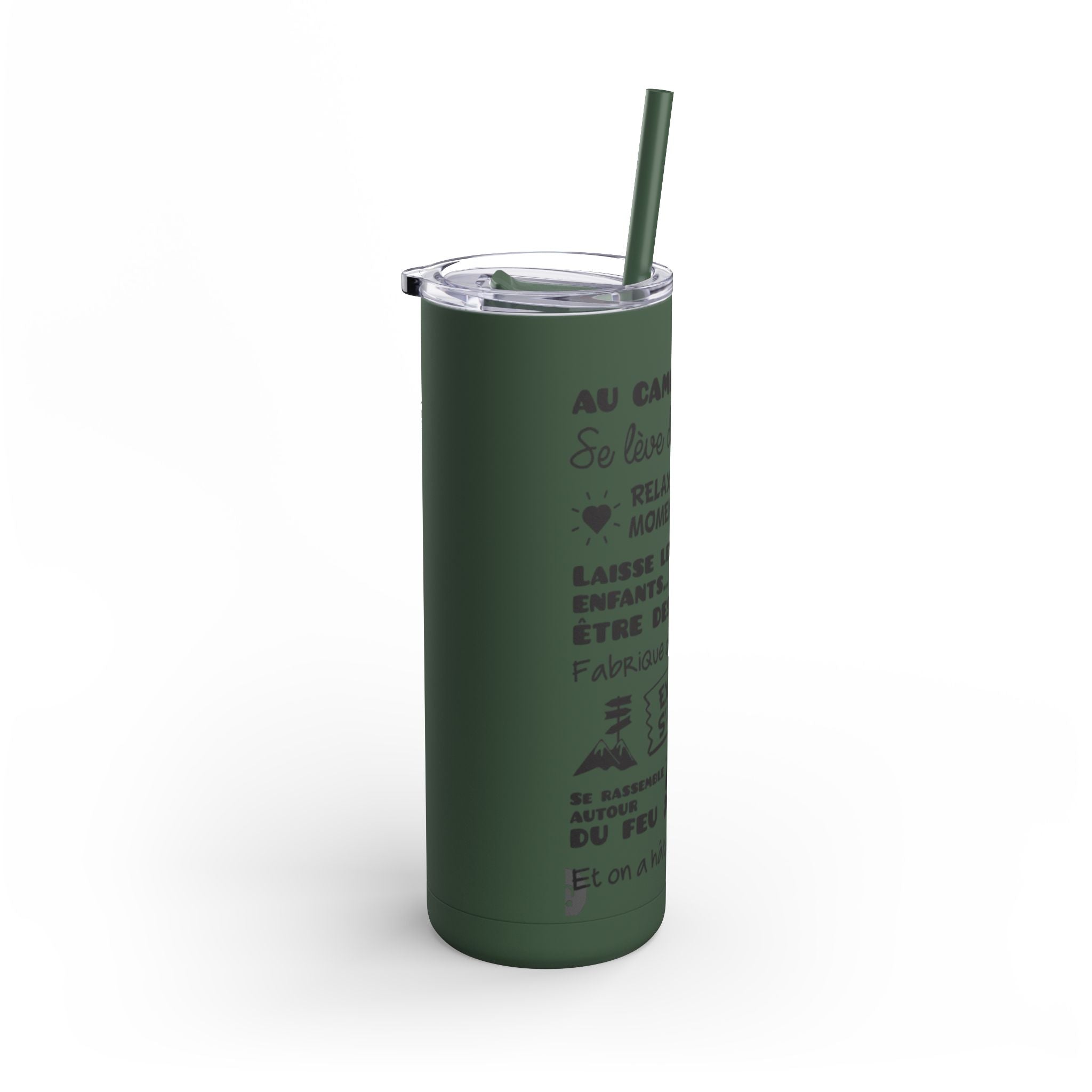 Outdoor Adventure Tumbler - 20oz Skinny Matte Drinkware with Inspirational Quotes - Roses