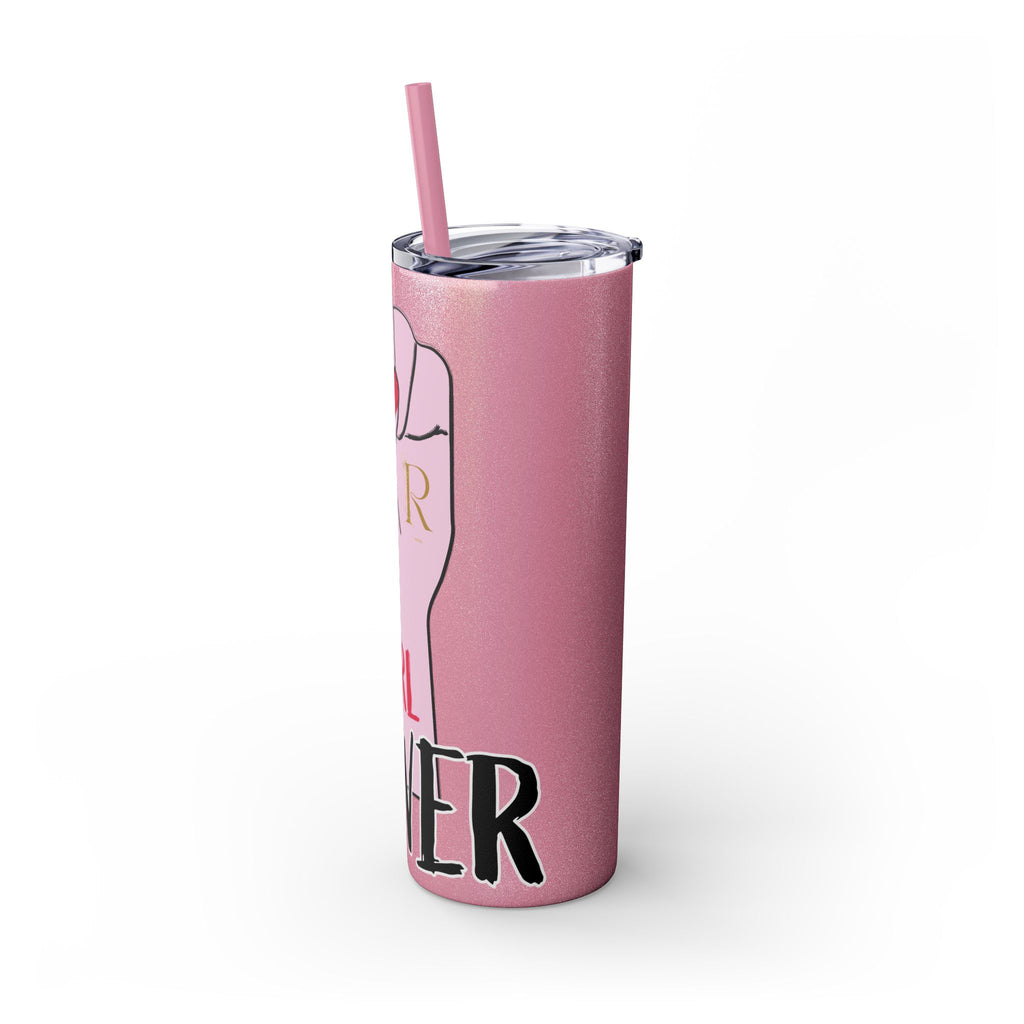 Empowered Girl Power Skinny Tumbler with Straw, 20oz