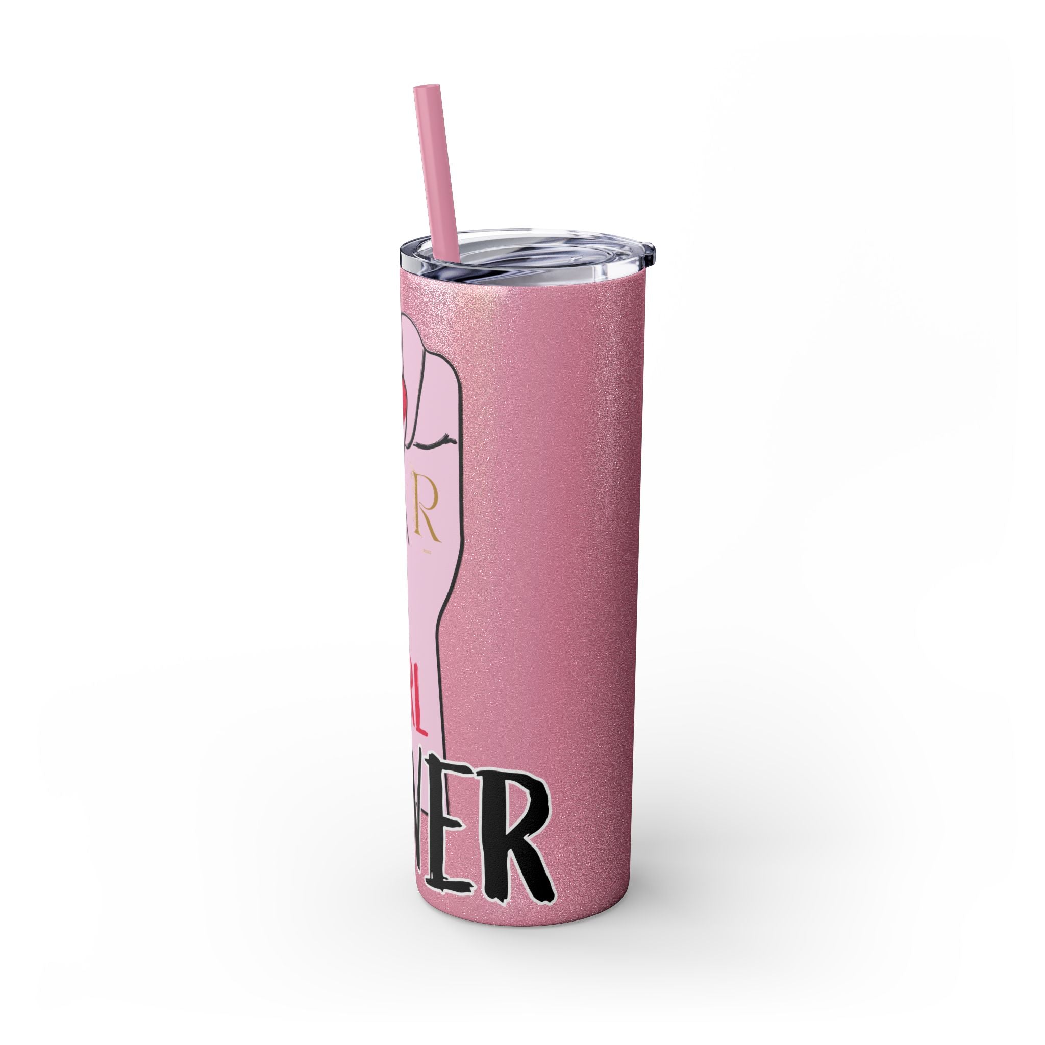 Empowered Girl Power Skinny Tumbler with Straw, 20oz