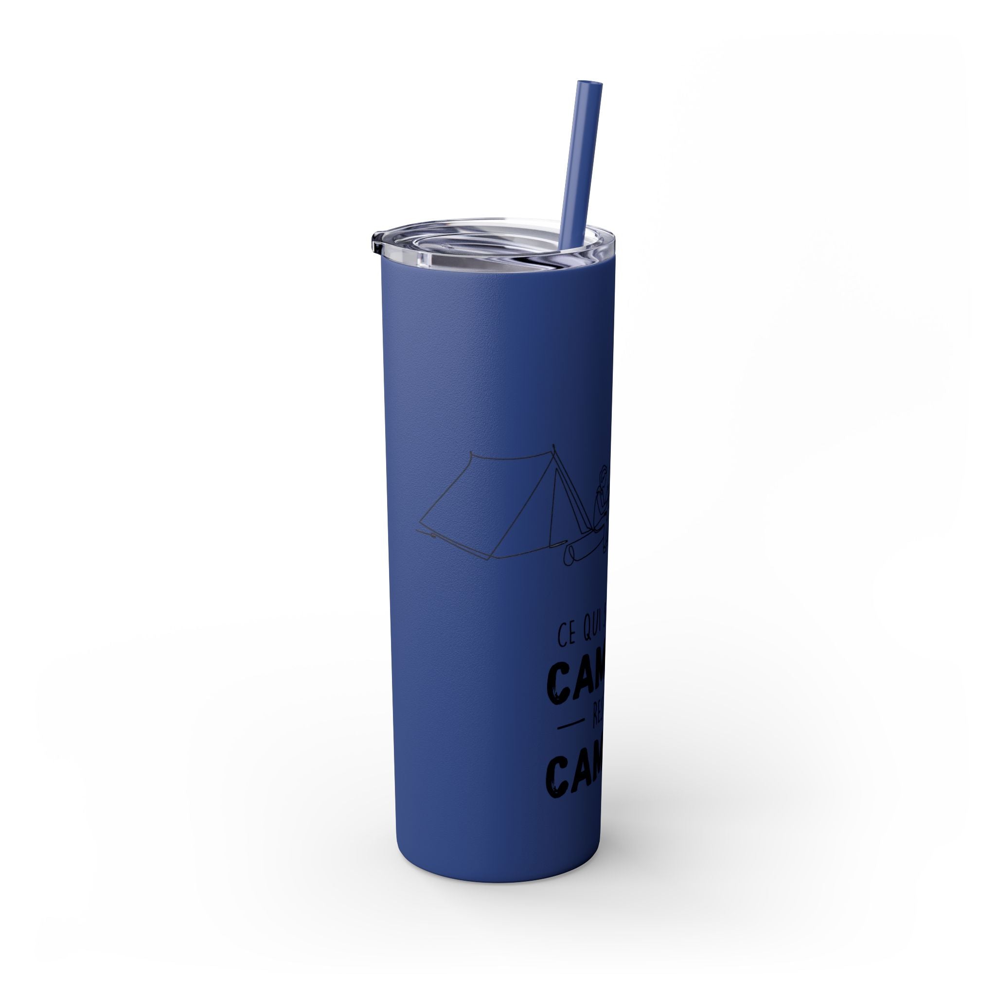Camping Skinny Tumbler with Straw - 20oz Adventure Travel Mug for Outdoor Lovers